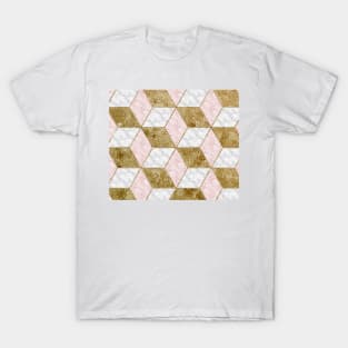 Dazzling marble geo - golden T-Shirt